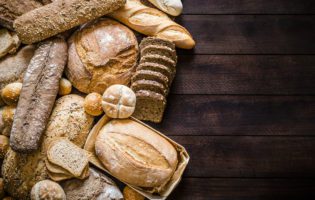 Bread Assortment on rustic wooden table