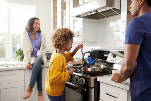 A family cooking together